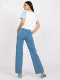 Niebieskie spodnie jeansowe wide leg 00001